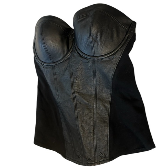 Guess S Y2K vintage vegan leather Black corset in good vintage condition - Picture 1 of 10